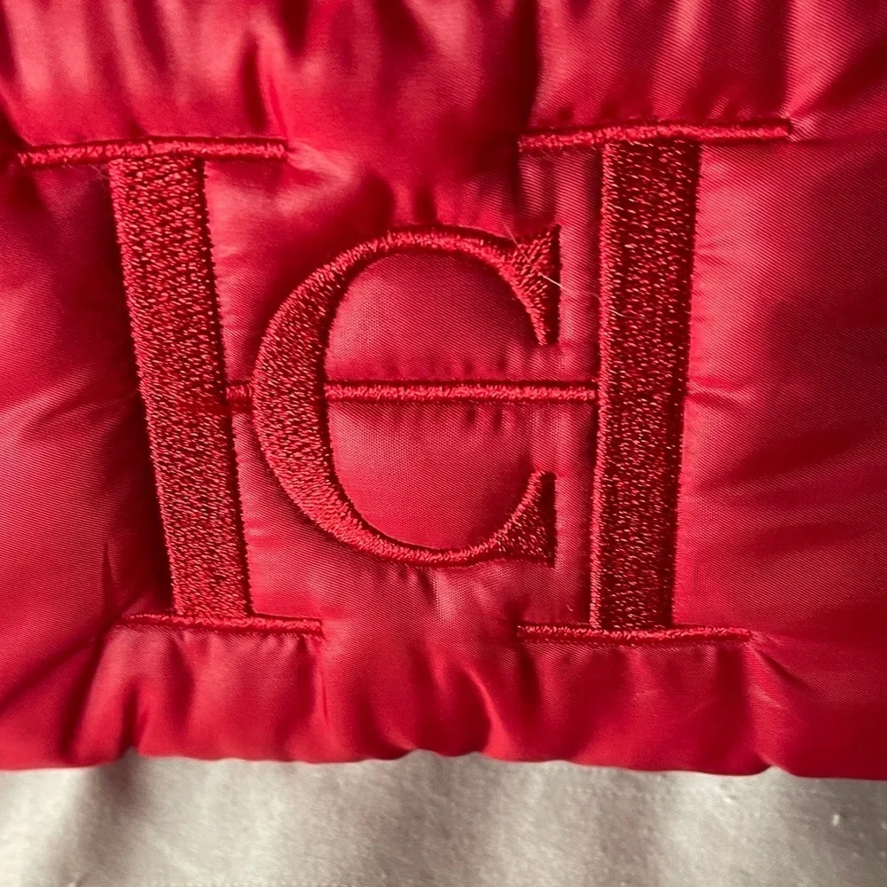 Carolina Herrera Good Girl Red Quilted Tote Bag with Gold Zip